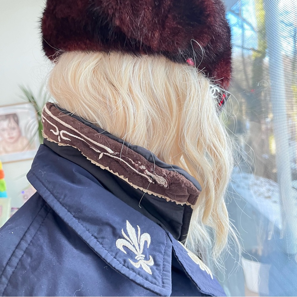 Vintage Bogner Navy Embroidered Apres Ski Jacket